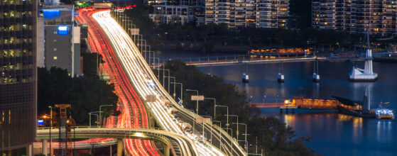 The beautiful, glittering lights of Brisbane city at night
