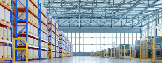 Interior of warehouse.